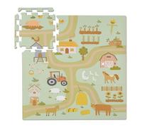 Relaxdays Alfombra Puzzle, 21 Piezas, Alfombrilla Juego, Diseño Granja, Esterilla Gateo, Espuma sin Tóxicos, Multicolor, 89,5x89,5 cm