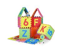 Relaxdays Alfombra puzzle bebé de 86 piezas amarillo,verde,rojo