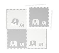 Relaxdays Alfombra puzzle bebé diseño de elefantes blanco,gris