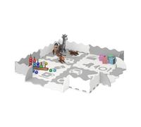 Relaxdays Alfombra puzzle de bebé con dibujos blanco,gris