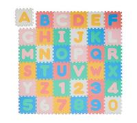 Relaxdays Alfombra Infantil Puzzle ABC y Números, 36 Piezas, Tapete de Juego Niños, 171 x 171 cm, Gomaespuma, Multicolor