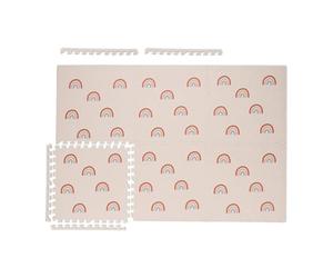 Relaxdays Alfombra Puzzle, Set de 6, Alfombrilla de Juego, Diseño Arcoíris, Esterilla Gateo, Espuma sin Tóxicos, Rosa