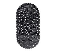 Relaxdays Alfombrilla bañera, Apariencia de Piedras, Antideslizante, con ventosas, Lavable, 36 x 68 cm, 1 Ud.. Negro