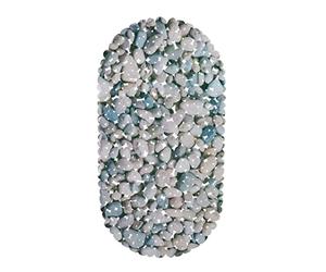 Relaxdays Alfombrilla bañera, Apariencia de Piedras, Antideslizante, con ventosas, Lavable, 36 x 68 cm, 1 Ud., Colorido