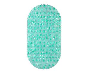 Relaxdays Alfombrilla Bañera Look Piedras, Esterilla Antideslizante Ducha, con Ventosas, 68x35,5cm, Verde