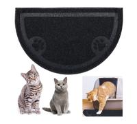 Relaxdays Alfombrilla Higiénica para Gatos, Antideslizante, Impermeable, de PVC, para Comedero, 40x59 cm, Negro