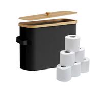 Relaxdays Almacenamiento de papel higiénico 12 r. marrón claro,negro
