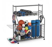 Relaxdays Almacenamiento de material deportivo gris