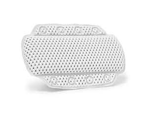 Relaxdays Almohada para bañera, Cuarto de baño, 8 ventosas Antideslizantes, 20 x 31 x 5 cm, Blanco