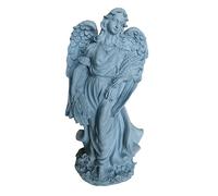Relaxdays Ángel de Tumba XXL en poliresina Resistente a Intemperie, heladas y UV, 46,5×23×14 cm, Adorno funerario Grande