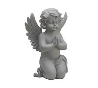 Relaxdays Ángel Rezando para Tumba, Piedra Artificial Resistente a Intemperie, heladas y UV, 36x22.5x18 cm, Gris