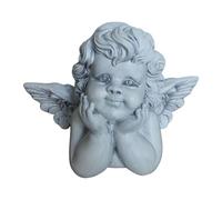 Relaxdays Ángel tumbado, 31 cm gris