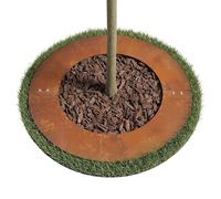Relaxdays Anillo para árboles, Borde de césped en Acero Corten, 80 cm, marrón
