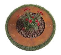 Relaxdays Anillo para árboles, pátina óxido, Borde césped para árboles y arbustos, Ø50 cm, Acero cortén, marrón