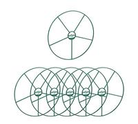 Relaxdays Anillos para Plantas, Set de 6, Ø 39 cm, para Perennes y Arbustos, Soportes Circulares, Plástico, Verde Oscuro