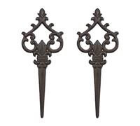 Relaxdays Antiker Gartenstecker 2er Set 2 Estacas de Jardín Estilo Antiguo, Decorativa, Adorno Césped, Maceta, Hierro Fundido, 32x13cm, Marrón