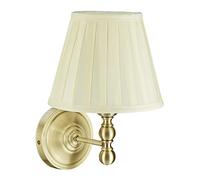 Relaxdays Aplique de pared, con pantalla, vintage, soquete E14, decoración pared, 30x20x23,5 cm, color dorado