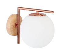 Relaxdays Aplique de pared redondo color cobre blanco,marrón claro,cobre