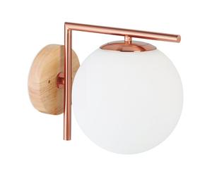 Relaxdays Aplique de pared redondo color cobre blanco,marrón claro,cobre