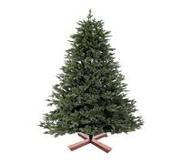 Relaxdays Árbol de Navidad Artificial, 210 cm, Agujas de PVC, Soporte de Madera, Bolsa, Verde, Plástico, 210 x 110 x 110 cm
