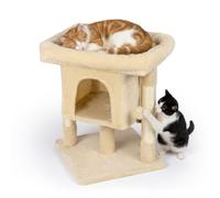 Relaxdays Árbol rascador, Cueva Acolchada, Color Beige