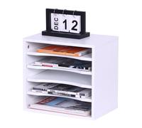 Relaxdays Archivador de documentos con 5 estantes blanco