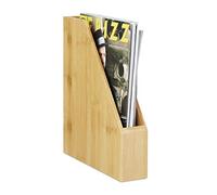 Relaxdays Archivador de Documentos, Veteado Natural, Soporte para revistas, Bambú, Marrón, A4