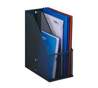 Relaxdays Archivador de Pie 2 Compartimentos, A4, Malla Metal, 31,5 x 14,5 x 25 cm, Oficina, Soporte Carpetas, Antracita, Acero, 31.5 x 14.5 x 25 cm