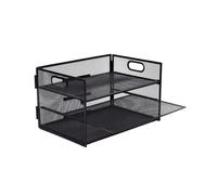 Relaxdays Archivador metálico con 3 compartimentos negro