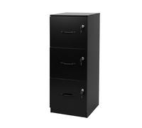 Relaxdays Archivador para Carpetas Colgantes, 3 cajones con Cerradura, (Al x An x F): 103 x 40 x 40 cm, Negro