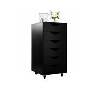 Relaxdays Archivador ruedas, 6 cajones negro