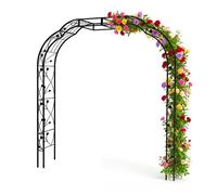 Relaxdays Arco ancho de rosas metálico negro