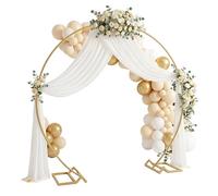 Relaxdays Arco de Globos con Flores, Metal, Boda/cumpleaños, Oro, 210x240x40 cm