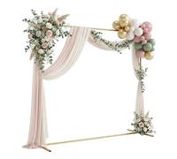 Relaxdays Arco de Globos, Metal, Boda, cumpleaños, Compromiso, HxB: 160x200 cm, Flores, Globos, Dorado