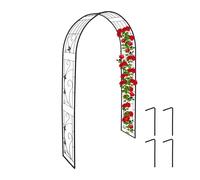 Relaxdays Arco Jardín Metálico, Tutor Trepadoras, Diseño Vintage, 216 x 125 x 36 cm, Soporte Plantas Enredaderas, Negro