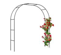 Relaxdays Arco Jardín Metálico, Soporte Rosas Trepadoras, Diseño Moderno, 235 o 180 cm, Tutor Plantas Enredaderas, Negro, Acero