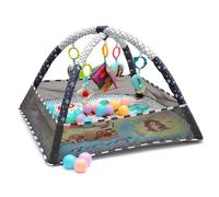Relaxdays Arco de Juegos Plegable con Juguete, 55 x 80 x 80 cm, Tela y Espuma, Gimnasio para bebé, Alfombra de Gateo