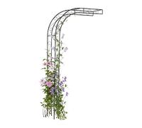 Relaxdays Arco de rosas, semiarco metal negro