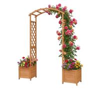 Relaxdays Arco de rosas y macetas naranja