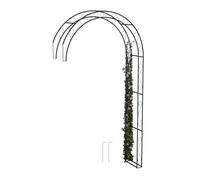 Relaxdays Arco Jardín Semicircular, Metal, 245x130x36 cm, Soporte Enredaderas y Rosas, Tutor Plantas Trepadoras, Negro