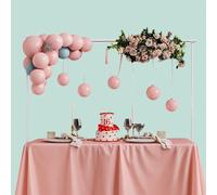 Relaxdays Arco Mesa Decorativo Extensible, H: 78,5-118 cm, L: 102-260 cm, 2 Barras, Decoración Cumpleaños o Boda, Blanco