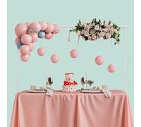 Relaxdays Arco Mesa Decorativo Extensible, H: 78,5-118 cm, L: 102-260 cm, 2 Barras, Decoración Cumpleaños o Boda, Blanco
