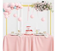 Relaxdays Arco Mesa Decorativo Extensible, H: 78,5-118 cm, L: 102-260 cm, 2 Barras, Decoración Cumpleaños o Boda, Dorado