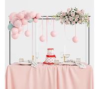 Relaxdays Arco Mesa Decorativo Extensible, H: 78,5-118 cm, L: 102-260 cm, 2 Barras, Decoración Cumpleaños o Boda, Negro