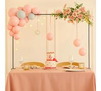 Relaxdays Arco Mesa Decorativo, Extensible, H: 78,5-118cm, L: 107-265cm, Marco Globos, Decoración Fiestas o Boda, Negro