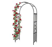Relaxdays Arco metálico para Rosas y trepadoras, romántico, 206 x 114 x 50 cm, Negro