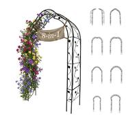 Relaxdays Arco modular para rosas «8 en 1» negro