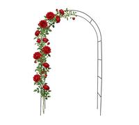 Relaxdays Arco para Rosales de Metal Ajustable, jardín, H:195-240 cm, A:140-190 cm, Negro