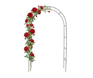 Relaxdays Arco para Rosales de Metal, Ajustable, jardín, Negro | H:195-240 cm, A:140-190 cm, trepadoras