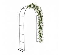 Relaxdays Arco para Rosales, Metal, 240 x 140 x 38 cm, Arco de jardín Estable para Plantas trepadoras, Negro